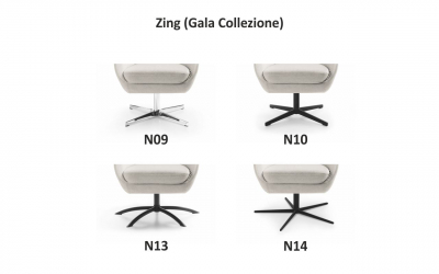 Fotoliu premium Zing, baza rotativa metalica, tapiterie personalizabila , ZING A1 - Gala Collezione [4]