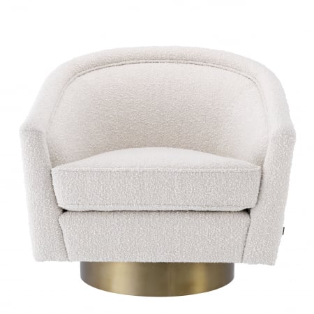   Scaun rotativ Catene bouclé crem 113943 EICHHOLTZ [1]
