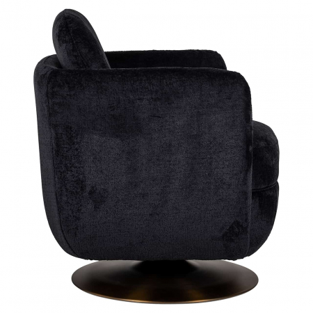 Fotoliu rotativ Turner chenille negru (Bergen 809 chenille negru), S4576 BLACK CHENILLE - Richmond Interiors [1]