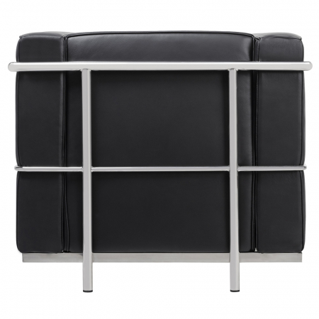 Fotoliu Soft LC2 - PIELE NATURALA, CULOARE NEGRU cu CROM, T011A-1S.BLACK - King [2]