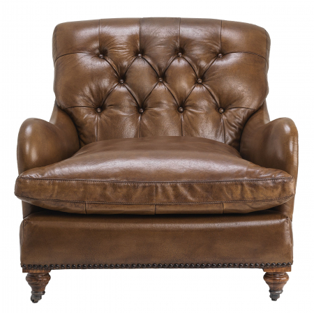   Scaun de club Caledonian din piele de tutun 107011 EICHHOLTZ [1]