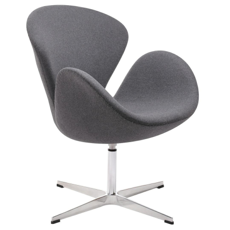 Fotolii - Fotoliu Swan Wool Premium 72x68x76 cm, Oțel Gri - King Home