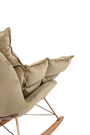 Fotoliu Swing Velvet 98x95x89 cm, Khaki - King Home [4]