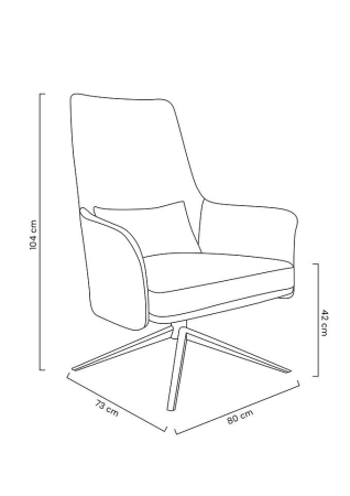 Fotoliu Victor 80x73x104 cm, Pu și Metal Negru - King Home [10]