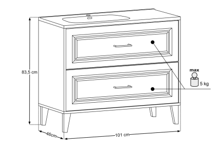 Furniture set 100cm with GO2 cabinet basin Dorothy Ristretto SET-DOR 100CM GO2 COMAD [2]