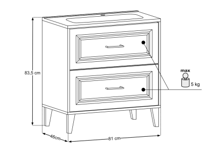 Set Mobilier Baie Dorothy Ristretto 80 cm, Stejar Ristretto, Fronturi 3D Texturate - COMAD [2]