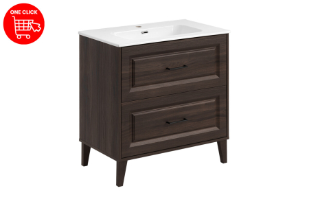Set Mobilier Baie Dorothy Ristretto 80 cm, Stejar Ristretto, Fronturi 3D Texturate - COMAD [1]