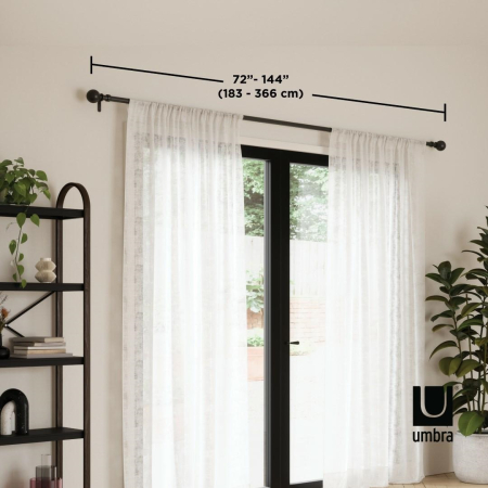 Galerie pentru Perdele Extensibilă Bolas 383x11x10 cm, Oțel Negru Mat - Umbra [5]
