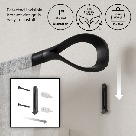Galerie pentru Perdele Loop 1, Negru Mat - Umbra [4]