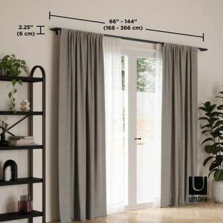 Galerie pentru Perdele Twilight Double 168x6x13 cm, Metal Negru Mat - Umbra [8]