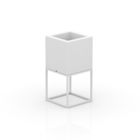 Produse - Ghiveci de flori pentru masa LED Vela Nano 18x18x36 cm cu picioare metalice, 54039A - Vondom