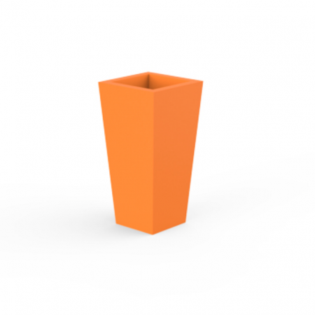 Ghivece/jardiniere gradina simple & cu iluminare LED - Ghiveci de masa LED patrat High Square Cone 14x14x28 cm, design minimalist, 41214A - Vondom