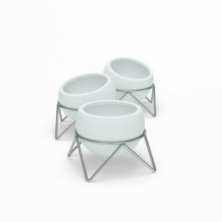 Produse - Ghiveci Decorativ Potsy 14x12x14 cm, Alb Mat - Umbra