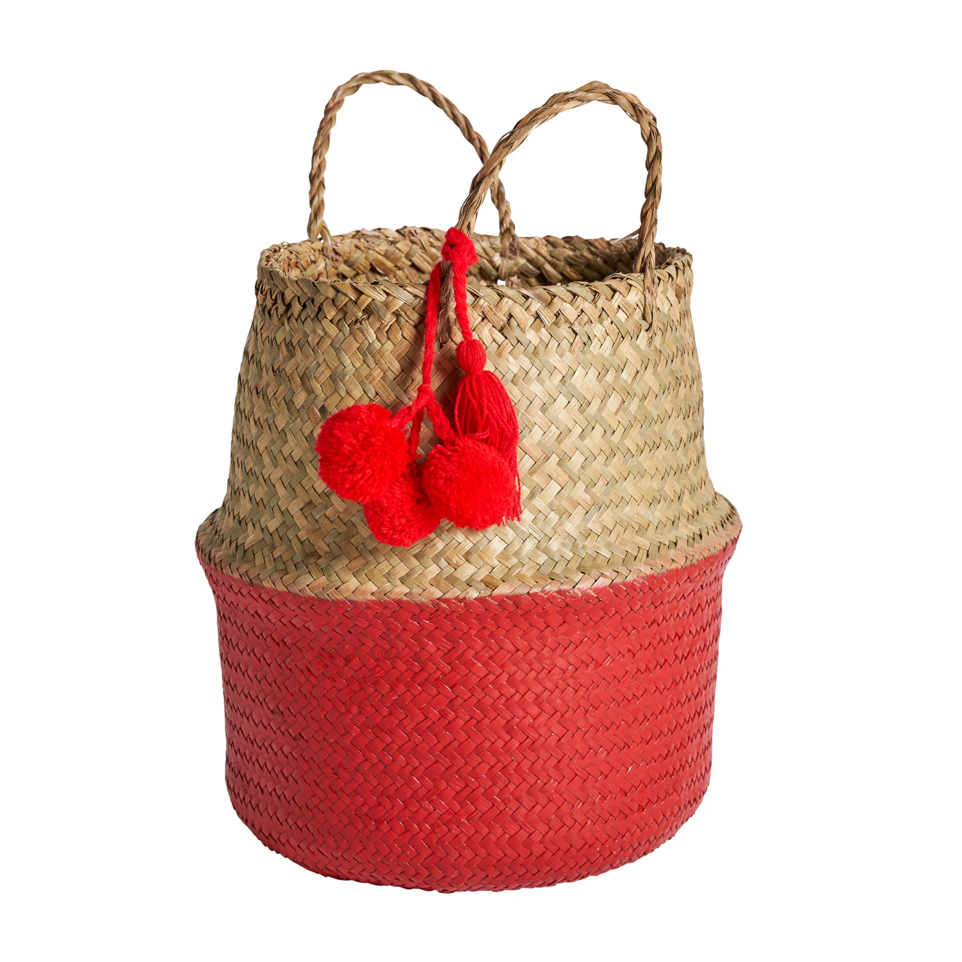 Ghiveci Decorativ din Ratan, Rosu, 36x36x43 cm, Stil Vintage - VicalHome 23912 [3]