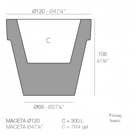 Ghiveci decorativ gradina LED Planter Ø120x104 cm, culoare personalizabila, 40112 - Vondom [2]