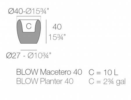 Ghiveci decorativ LED RGBW cu control smart Blow 40x40x40 cm, design modern, 55017A - Vondom [1]