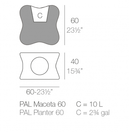 Ghiveci design decorativ LED Pal 60x40 cm, 51004R - Vondom [2]