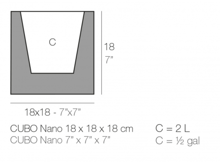 Ghiveci flori de masa forma cub LED Cubo Nano 18x18x18 cm, 41318A - Vondom [1]