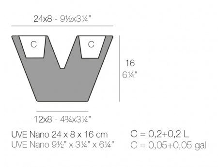 Ghiveci flori decorativ LED Uve 8x24x16 cm in forma de „V”, 43308A - Vondom [1]