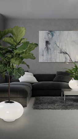 Ghiveci flori tip lampa alb Ø 48 cm Usha, design modern, metal/sticla, AZ 0185 - Azzardo [3]