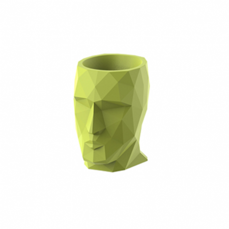 Ghivece/jardiniere gradina simple & cu iluminare LED - Ghiveci flori masa LED Adan Planter 13x17x18 cm, forma sculptura fata geometrica, 49068A - Vondom