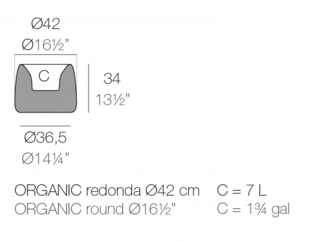 Ghiveci gradina decorativ LED Organic Round Ø42x33 cm, design modern, 42310A - Vondom [3]