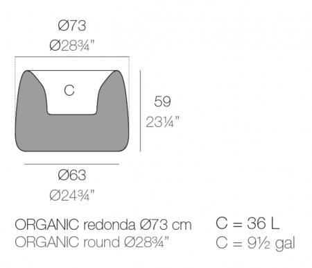 Ghiveci gradina decorativ LED Organic Round Ø73x57 cm, design modern, 42313A - Vondom [4]