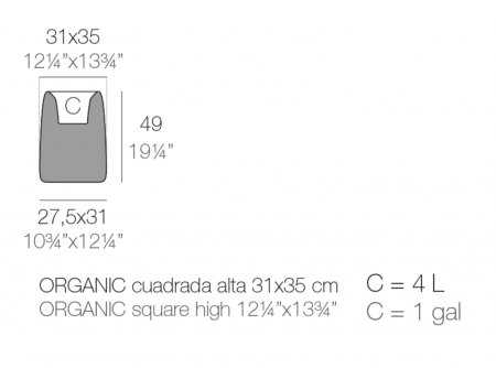 Ghiveci gradina patrat inalt LED Organic High Square 31x34x47 cm, design modern, 42306A - Vondom [3]