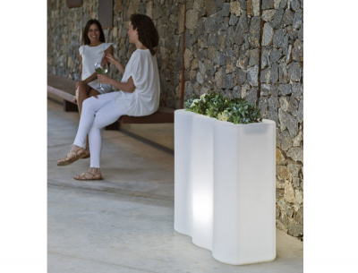 Ghiveci tip lampa gradina Avia 90x80 cm, iluminare LED, LUMPA080OFNW - King [1]
