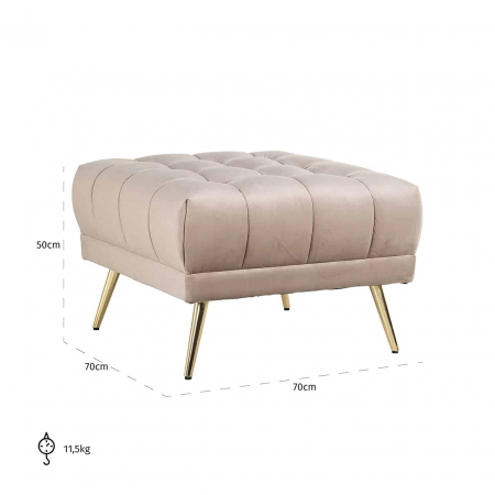 Hocker Huxley catifea kaki (Quartz Khaki 903), S5124 KHAKI VELVET - Richmond Interiors [4]