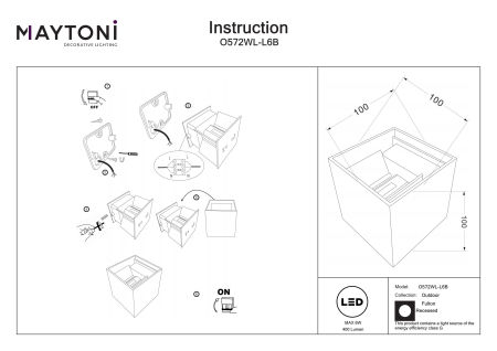 Iluminat arhitectural Fulton, Metal Negru, 6W, MAYTONI O572WL-L6B [4]