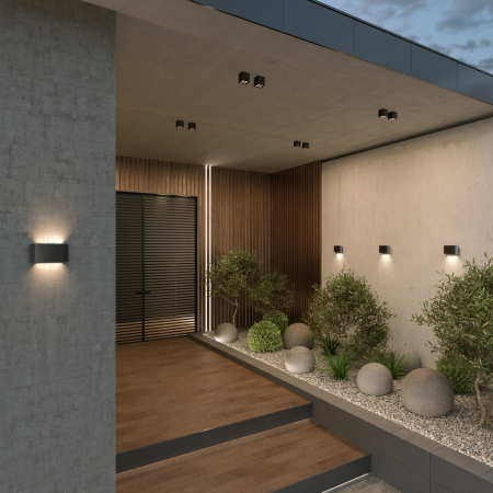 Aplica pentru exterior LED Pull O412WL-L5GF3K, 5W, 450lm, lumina calda, IP54, grafit, Maytoni [1]