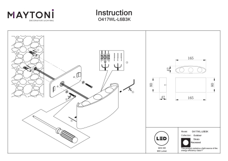 Iluminat arhitectural Strato, Metal Negru, 6W, MAYTONI O417WL-L6B3K [4]