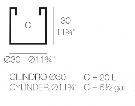 Jardiniera cilindrica Cilindro Ø30x30 cm, culoare personalizabila, 40330 - Vondom [1]