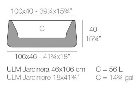 Jardiniera decorativa gradina Ulm 105x45x40 cm cu iluminare LED RGBW, 42218A - Vondom [1]
