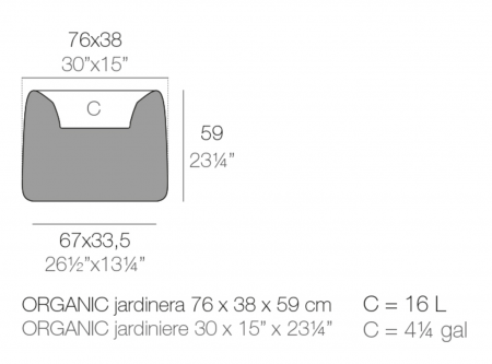 Jardiniera decorativa LED gradina Organic 75x37x57 cm, design modern, 42319A - Vondom [3]