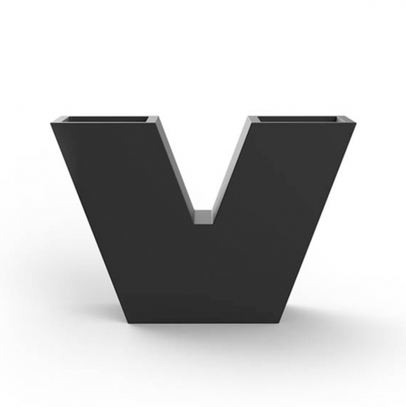 Ghivece/jardiniere gradina simple & cu iluminare LED - Jardiniera decorativa LED in forma de „V” Uve 120x40x80 cm, design modern premium, 43340A - Vondom
