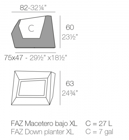 Jardiniera decorativa LED RGBW gradina/piscina Faz XL 82x63x60 cm, design modern, 54011A - Vondom [1]