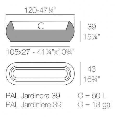 Jardiniera decorativa LED RGBW Pal 120x43x39 cm, cu control smart optional, 51024F - Vondom [4]