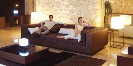 Jardiniera inalta LED cu picioare metalice Vela High Cube 60x60x100 cm, 54036A - Vondom [4]