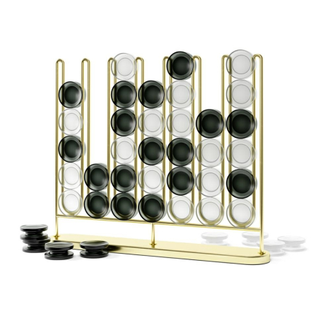 Produse - Joc Strategic Stax 4 In 32x5x26 cm, Oțel și Alamă Mat - Umbra
