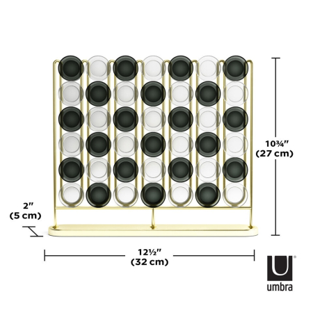 Joc Strategic Stax 4 In 32x5x26 cm, Oțel și Alamă Mat - Umbra [2]