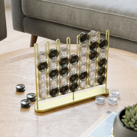 Joc Strategic Stax 4 In 32x5x26 cm, Oțel și Alamă Mat - Umbra [4]