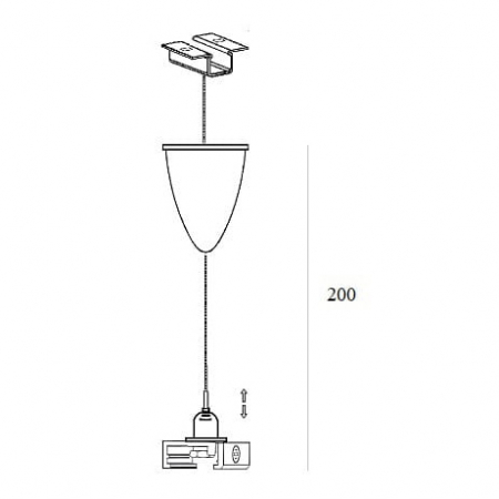 Kit suspensie sina negru/alb Track cablu metalic 200 cm, MHT1-KIT-WH - Maxlight [2]