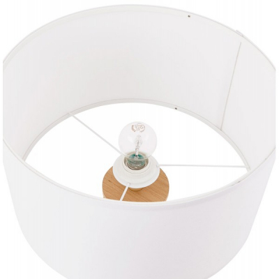 Lampa masa alba Osku 64,5 cm stil scandinav, abajur material / picioare lemn masiv, TL00210WHNA - Kokoon [5]
