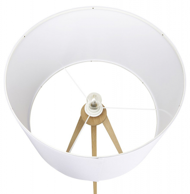 Lampa alba de podea TRIVET cu design modern 3 picioare / lemn / material, FL00380WHNA - Kokoon [8]