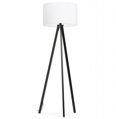 Lampa alba de podea TRIVET cu design modern 3 picioare negre / material / metal, FL00370WHBL - Kokoon [2]
