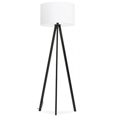 Lampa alba de podea TRIVET cu design modern 3 picioare negre / material / metal, FL00370WHBL - Kokoon [3]