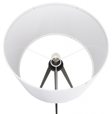 Lampa alba de podea TRIVET cu design modern 3 picioare negre / material / metal, FL00370WHBL - Kokoon [8]