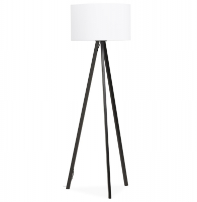 Lampadare - Lampa alba de podea TRIVET cu design modern 3 picioare negre / material / metal, FL00370WHBL - Kokoon